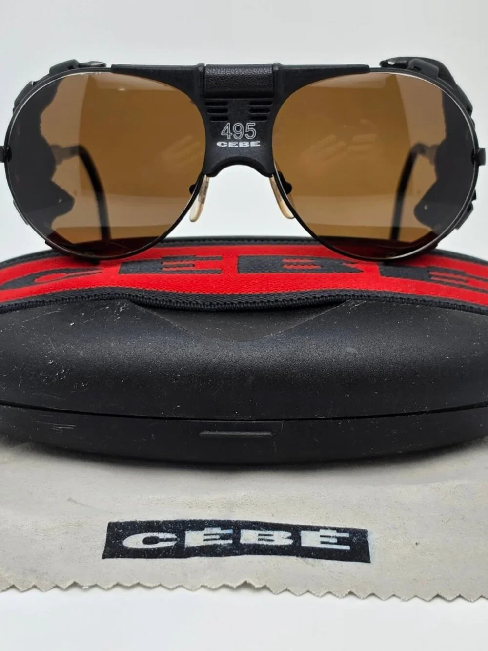 Cebe 0495 43 Black Mountaineering Glacier Aviator Sunglasses FRAME ONLY w/ Case
